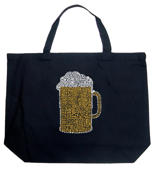LA Pop Art Bags Large Word Art Tote Bag Slang Terms For Being